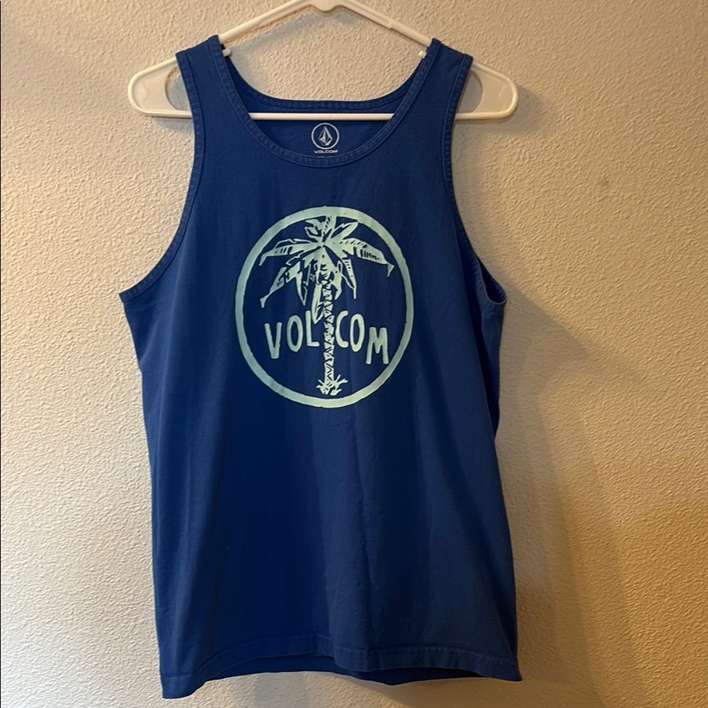 Volcom Blue Graphic Tank Top size medium